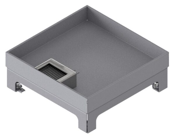 Produktbild UBD 217 302  -  Unterflur-Bodendose UBD 210 small inkl. Deckel mit Kante, geschlossen, 30mm Vertiefung und 1 Bürstenauslass